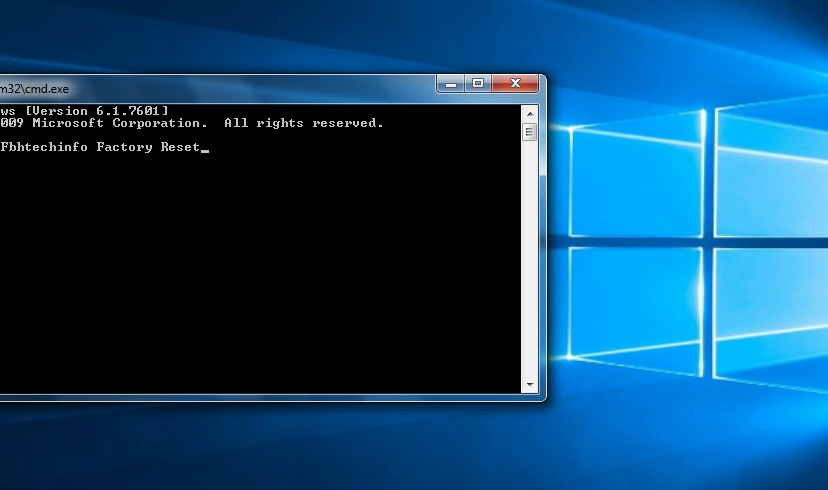 How to reset Windows 10 with a single command