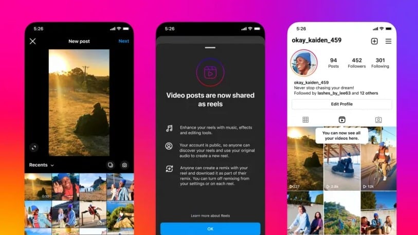 Instagram will require that all videos under 15 minutes be Reels