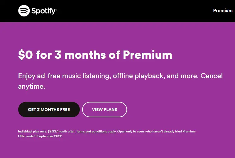 spotify 3 months premium
