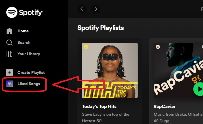 spotify web player liked songs